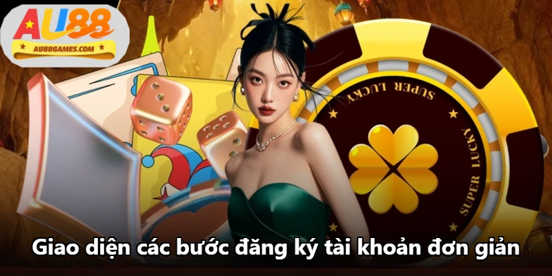 Giao diện các bước đăng ký tài khoản đơn giản